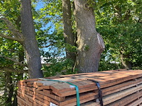Ca. 118x angelim pedra beschoeiingsplanken, 20x100mm, lengte 16/200cm, 19/250cm, 29/300cm, 54/350cm
