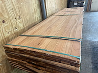 Ca. 118x angelim pedra planken geschaafd, 21x90mm, lengte 33/365cm, 33/400cm, 20/430cm, 32/460cm - afbeelding 1 van  3