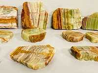 Ca. 11x aragoniet (of onyx-marmer) plakken - afbeelding 3 van  5