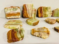 Ca. 11x aragoniet (of onyx-marmer) plakken - afbeelding 4 van  5