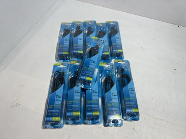 Ca. 11x audiokabel 3,5 mm jack male naar 3,5 mm jack male, scanpart, zwart, 2,5 meter - afbeelding 1 van  3