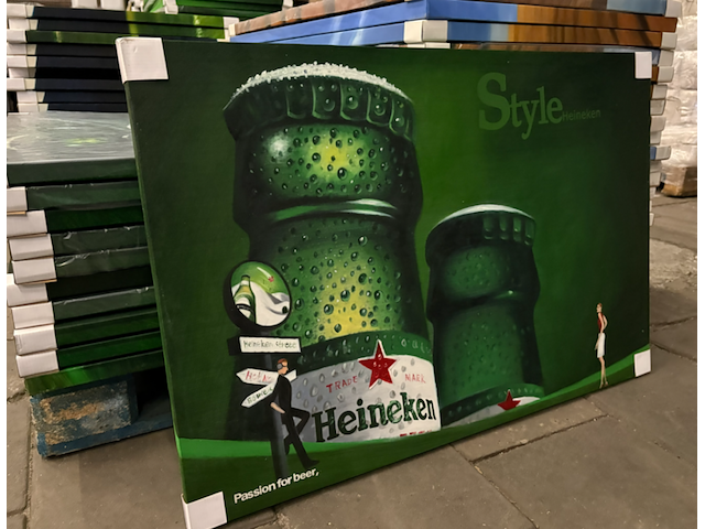 Ca. 11x canvas schilderij heineken 90x60 - afbeelding 2 van  4