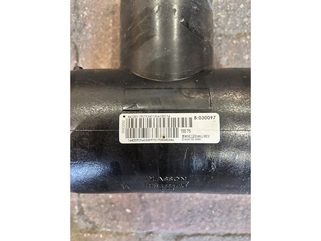 Ca. 11x elektrolas t-stuk, plasson fusamatic lasmof, tee 75, zwart - afbeelding 3 van  5