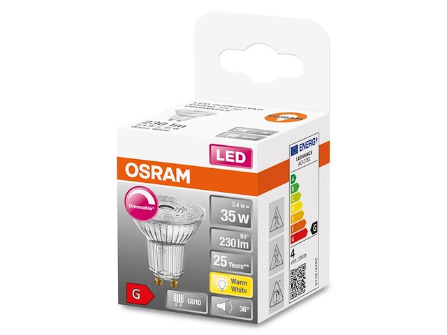 Ca. 11x ledspot gu10 3.4w osram, superstar, warm wit, dimbaar - afbeelding 1 van  2