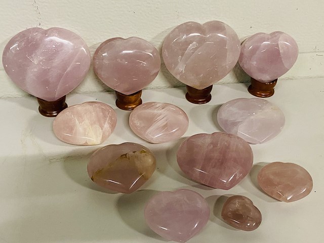 Ca. 11x rozenkwarts harten - afbeelding 4 van  4