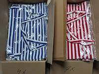Ca. 11x zomertas gestreept, blauw / rood