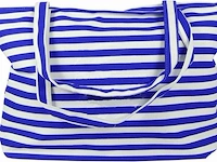Ca. 11x zomertas gestreept, blauw / rood - afbeelding 2 van  3