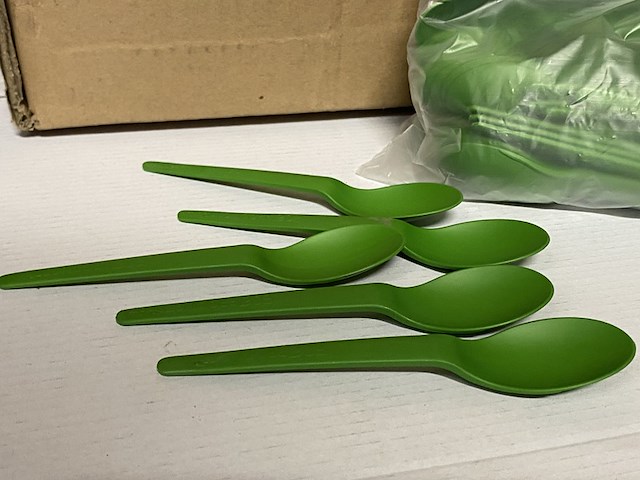 Ca. 12000x plantware composteerbare koffie lepels, groen - afbeelding 4 van  5
