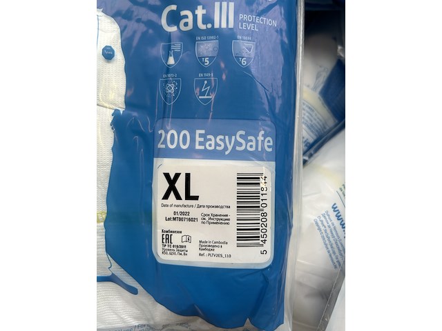 Ca. 1200x wegwerpoverall, dupont tyvek 200 easysafe - afbeelding 3 van  5
