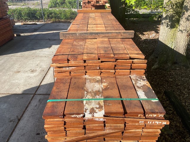 Ca. 120x angelim pedra beschoeiingsplanken, 20x150mm, lengte 36/350cm, 84/400cm - afbeelding 1 van  3