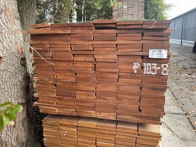 Ca. 120x angelim pedra beschoeiingsplanken, 20x150mm, lengte 36/350cm, 84/400cm - afbeelding 2 van  3