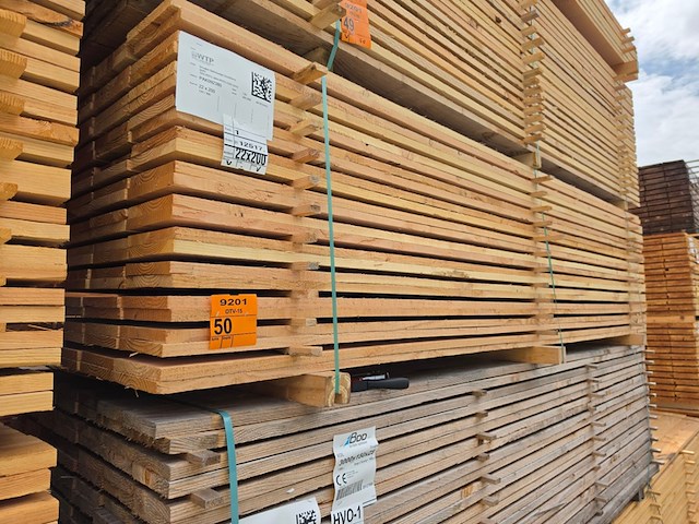Ca. 120x douglas planken fijnbezaagd, 22x200mm, lengte 300cm - afbeelding 4 van  4