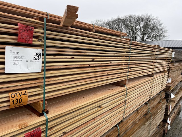 Ca. 120x douglas veer en groef, 18x185mm, lengte 400cm - afbeelding 2 van  3