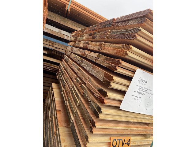 Ca. 120x douglas veer en groef, 18x185mm, lengte 400cm - afbeelding 3 van  3