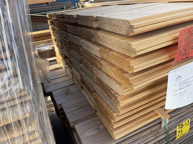 Ca. 120x douglas wisselsponning/halfhoutsrabat, 18x190mm, lengte 400cm - afbeelding 3 van  3