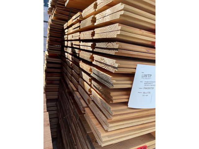 Ca. 120x douglas wisselsponning/halfhoutsrabat, 18x190mm, lengte 400cm - afbeelding 3 van  3