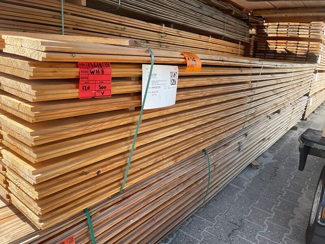 Ca. 120x douglas wisselsponning/halfhoutsrabat, 18x190mm, lengte 500cm - afbeelding 2 van  3