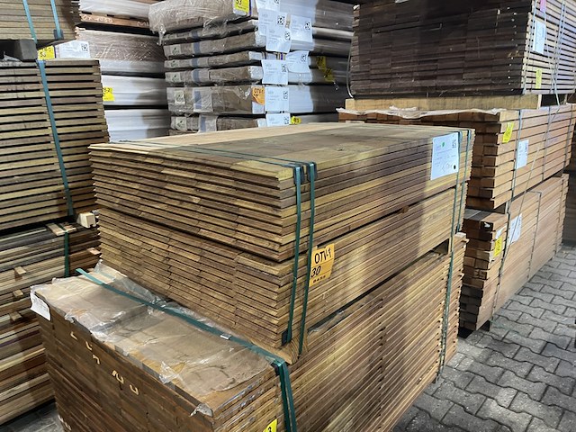 Ca. 120x guyana ipé buitenparket (kopse veer en groef), 21x145mm, lengte 125cm - afbeelding 2 van  3