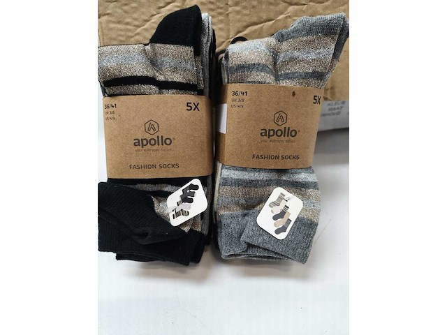 Ca. 120x paar damessokken apollo, diverse kleuren - afbeelding 2 van  3