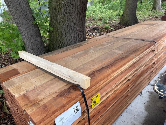 Ca. 124x angelim pedra beschoeiingsplanken, 20x150mm, lengte 32/400cm, 38/450cm, 50/500cm, 4/550cm - afbeelding 1 van  3