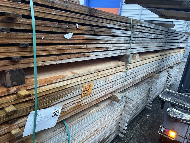 Ca. 124x douglas planken fijnbezaagd, 22x200mm, lengte 500cm - afbeelding 2 van  3