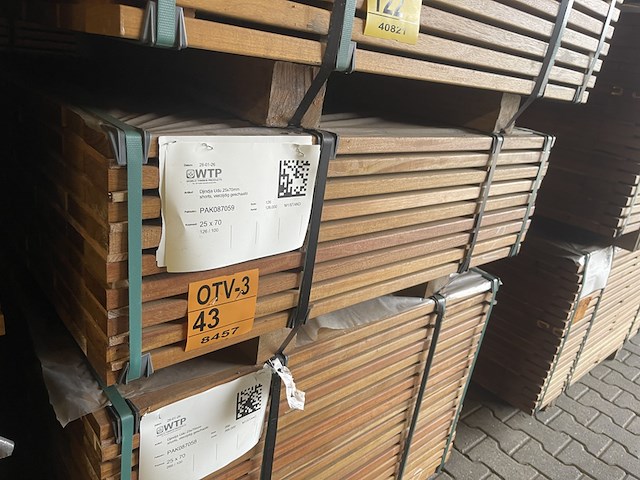 Ca. 126x guyana ipé planken geschaafd, 25x90mm, lengte 100cm - afbeelding 4 van  4