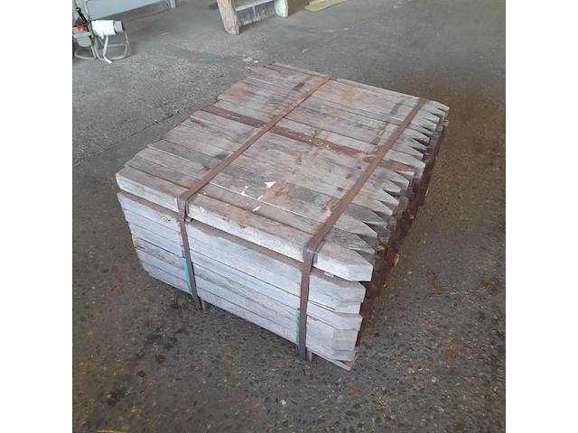 Ca. 126x hardhouten paal, 5 x 5 x 75 cm - afbeelding 2 van  4