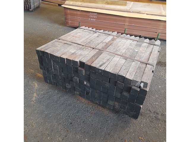 Ca. 126x hardhouten paal, 5 x 5 x 75 cm - afbeelding 4 van  4