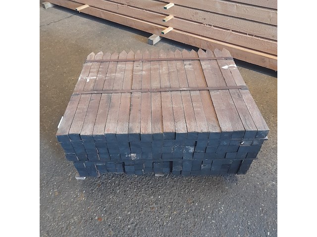 Ca. 126x hardhouten paal, 5 x 5 x 75 cm - afbeelding 2 van  3