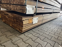 Ca. 128x guyana teak planken geschaafd, 25x90mm, lengte 395cm - afbeelding 4 van  4