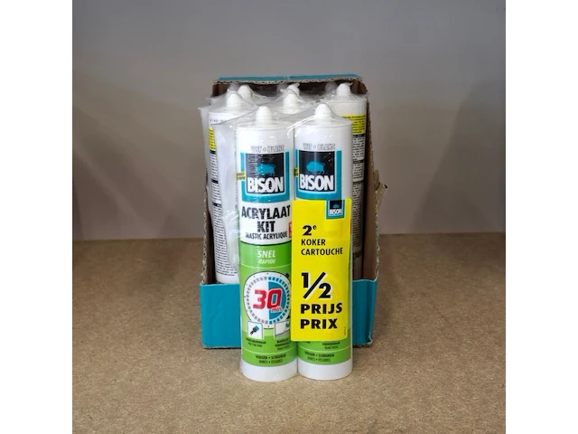 Ca. 12x acrylaat kit, bison, 300 ml, wit - afbeelding 1 van  4