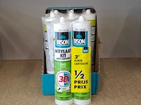 Ca. 12x acrylaat kit, bison, 300 ml, wit