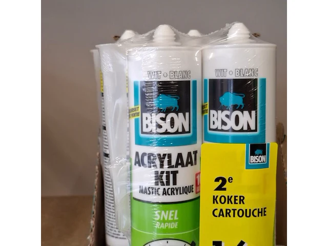 Ca. 12x acrylaat kit, bison, 300 ml, wit - afbeelding 2 van  4
