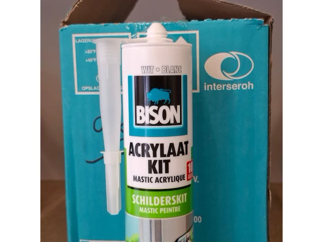 Ca. 12x acrylaat kit / schilderskit, bison, 300 ml, wit - afbeelding 2 van  4
