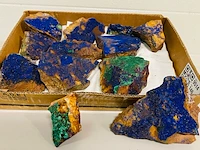 Ca. 12x azuriet / malachiet brokken