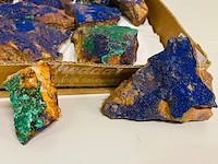 Ca. 12x azuriet / malachiet brokken - afbeelding 2 van  5