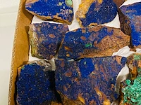 Ca. 12x azuriet / malachiet brokken - afbeelding 4 van  5
