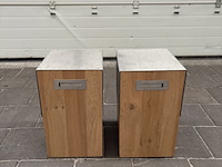 Ca. 12x bijzettafel hout met rvs blad - afbeelding 1 van  3
