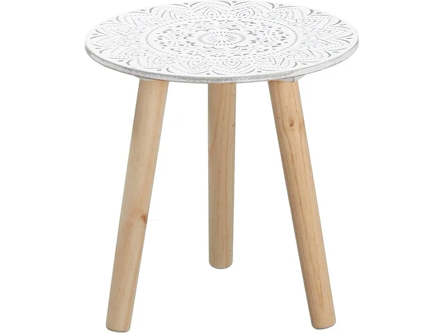 Ca. 12x bijzettafel, rond, wit blad, 30 cm - afbeelding 1 van  2
