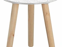 Ca. 12x bijzettafel, rond, wit blad, 30 cm