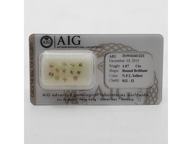 Ca. 12x briljant geslepen diamant, totaal 1,07 karaats (si2-piqu#) - afbeelding 1 van  9