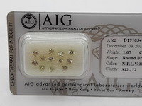 Ca. 12x briljant geslepen diamant, totaal 1,07 karaats (si2-piqu#) - afbeelding 2 van  9