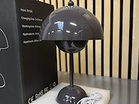 Ca. 12x design tafellamp dimbaar en oplaadbaar via usb-c, donkergrijs - afbeelding 3 van  3