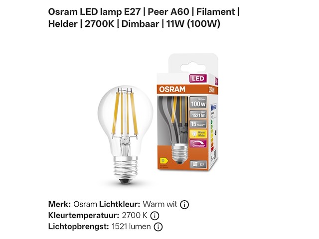 Ca. 12x dimbare ledlampen osram - afbeelding 2 van  4