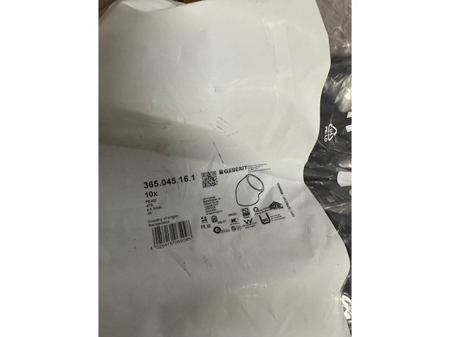 Ca. 12x doos pe bochten, t-stukken en verlopen, geberit, zwart - afbeelding 11 van  11