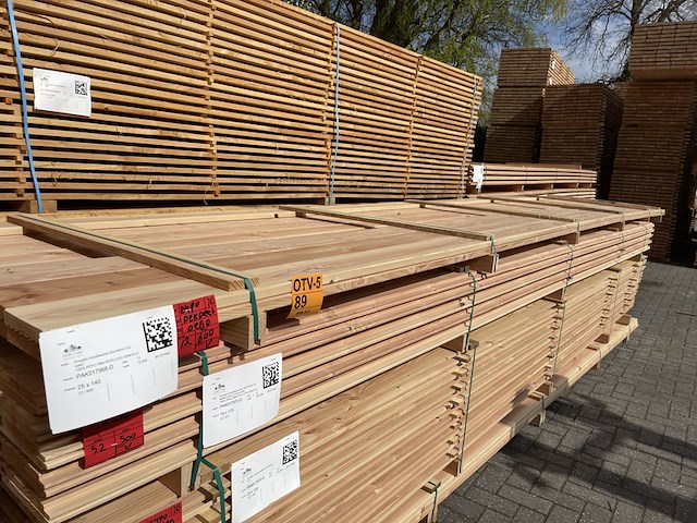 Ca. 12x douglas vlonderplanken, 25x140mm, lengte 600cm - afbeelding 4 van  4