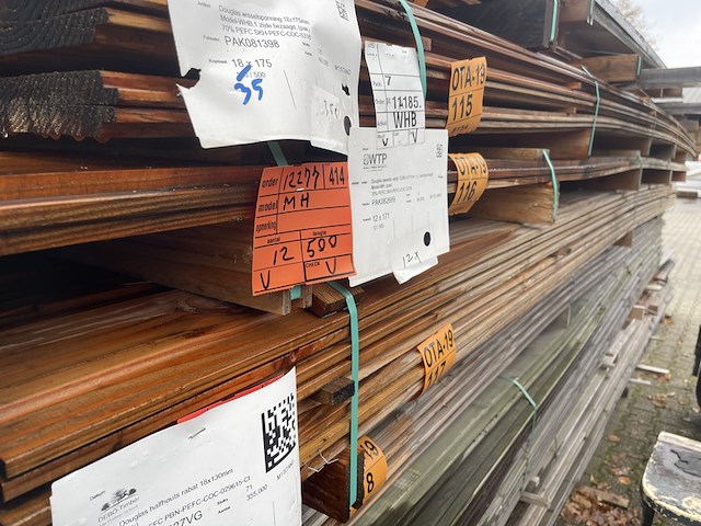 Ca. 12x douglas zweeds rabat, 26x190mm, lengte 520cm - afbeelding 2 van  3