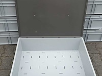 Ca. 12x grote bakken met deksel, engels, grijs / chroom - afbeelding 3 van  4