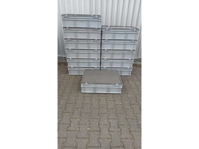 Ca. 12x grote bakken met deksel, engels, grijs / chroom - afbeelding 4 van  4