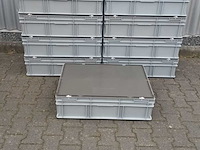 Ca. 12x grote bakken met deksel, engels, grijs / chroom - afbeelding 4 van  4